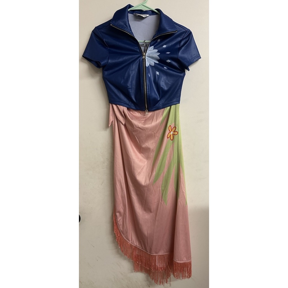 Nico Robin One Piece Costume S Top & Floral Wrap Skirt Anime Cosplay Halloween